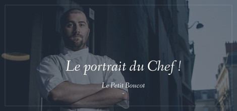 Le Chef Frédéric devant le restaurant Le Petit Boucot
